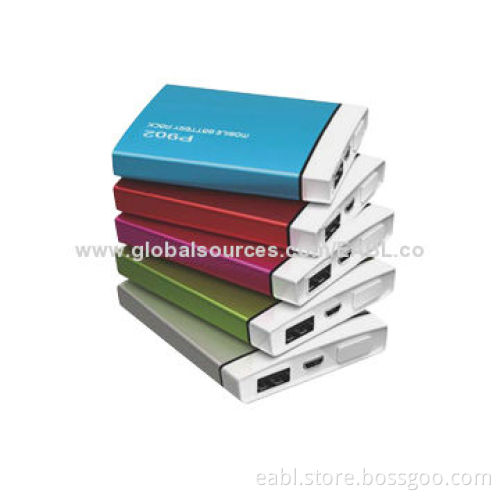 Charger, Aluminum Housing and LED Flashlight, 2,500mAh Capacity, Name Card Design